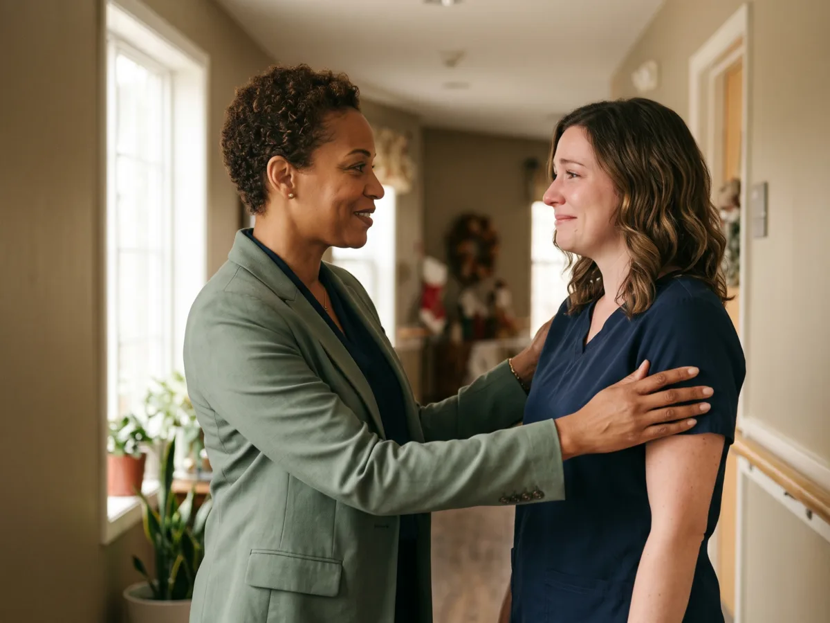 A manager supporting a member of the care team