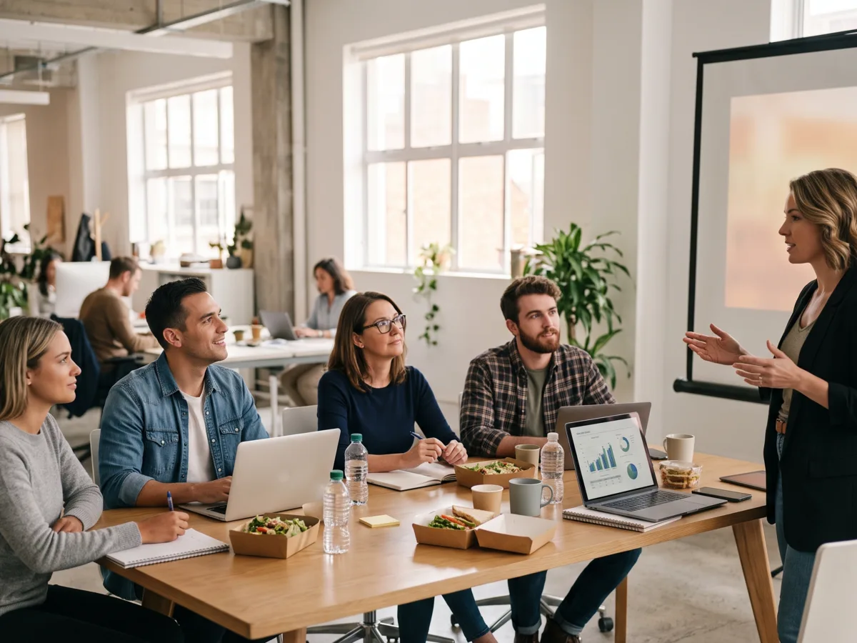 Employees attending a Lunch and Learn session