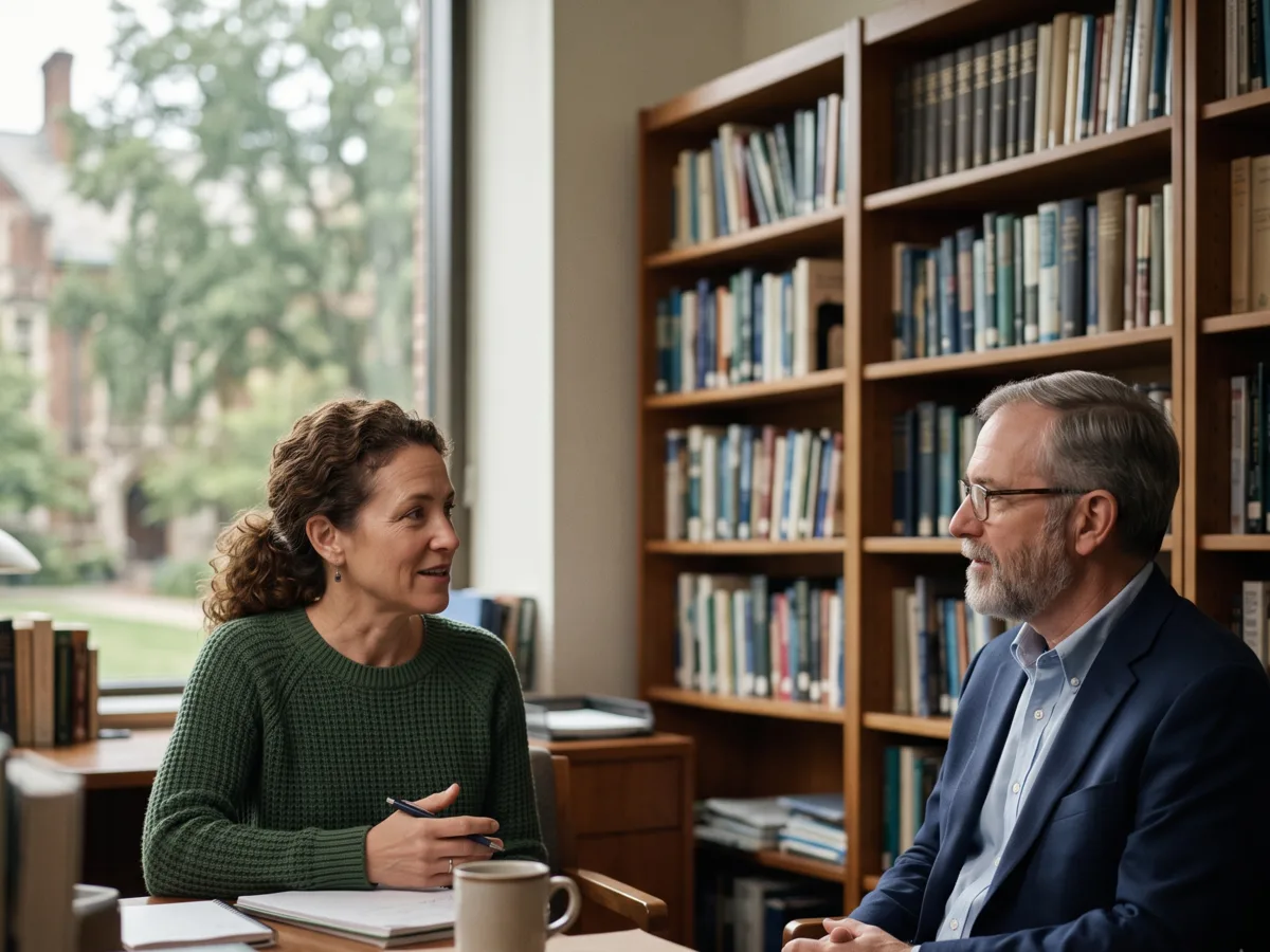 A one-on-one conversation on campus